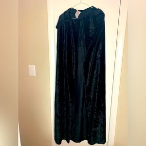 Black Velvet Cape with Hood